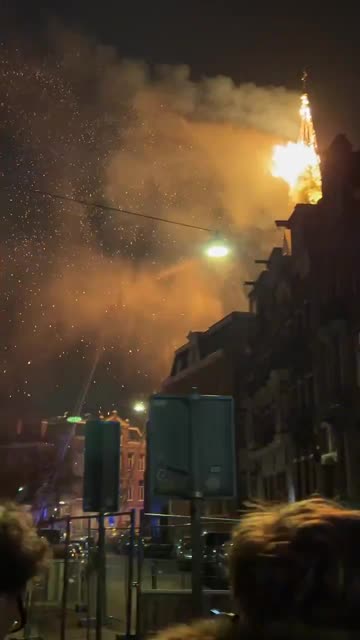 Breaking.. The Vondelkerk church in Amsterdam, Netherlands, catches fire.