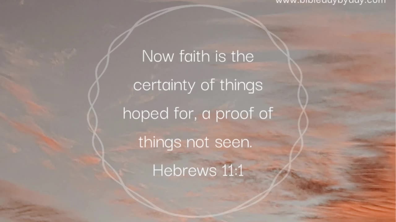 Faith is the certainty of things hoped for.