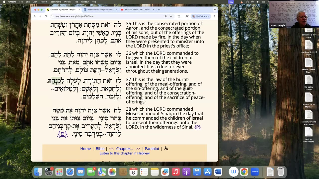 Parasha Tzav: Leviticus 6:1-8:36