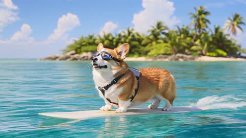 dog surfing
