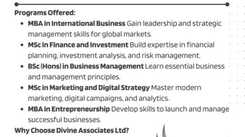 Shape your future with Divine Associates Ltd at London School of Business