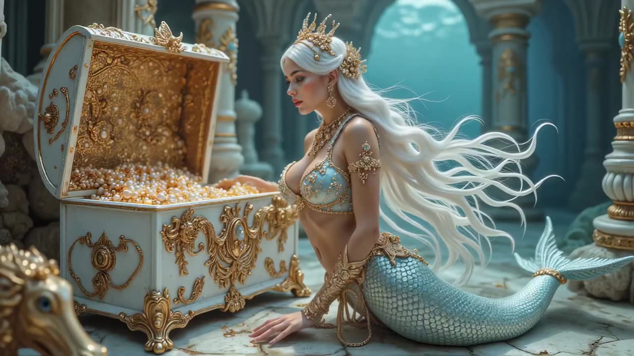 A fantasy movie about a mermaid princess and her magical underwater world, set to an enchanting