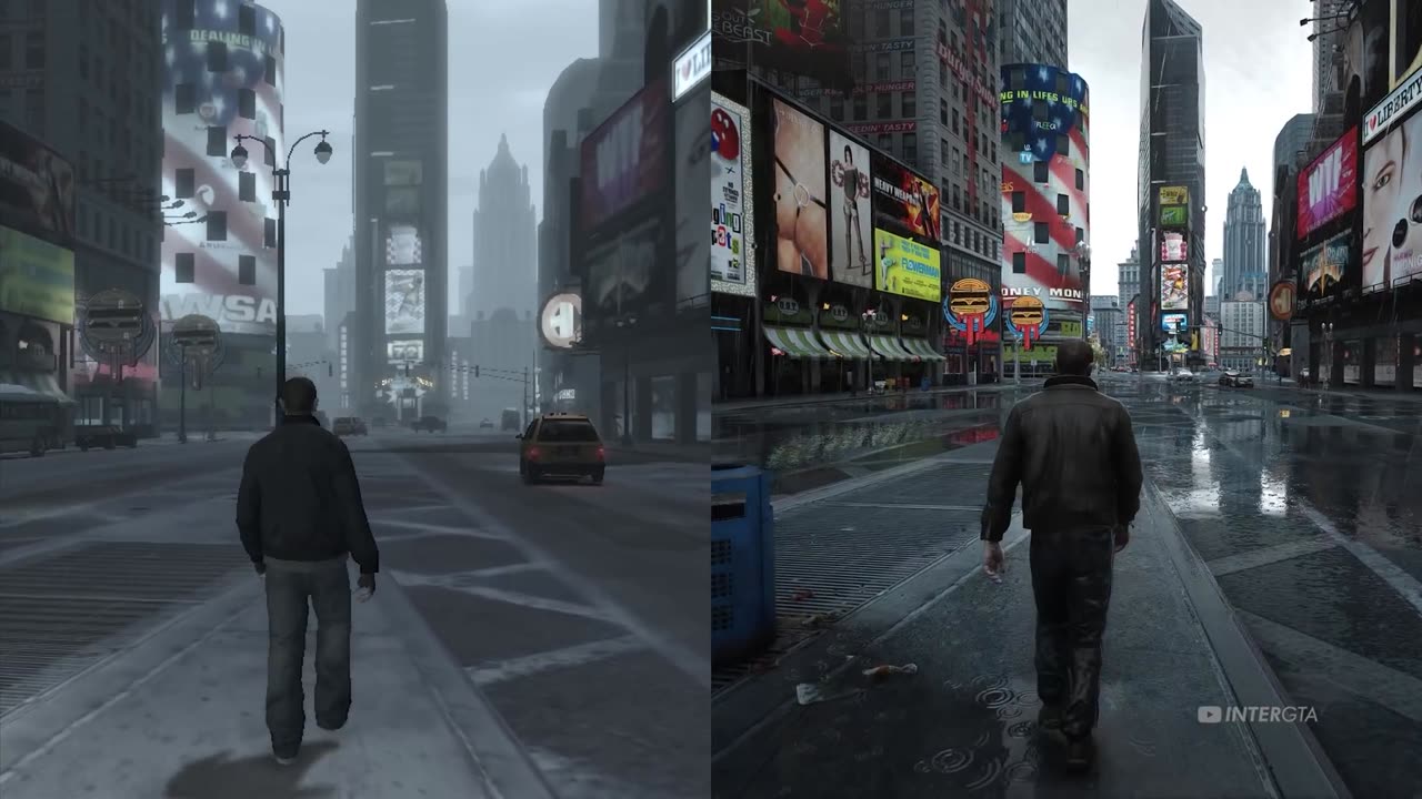 GTA IV: 2008 vs 2023 Definitive Edition Graphics Concept Comparison - RTX OFF vs ON
