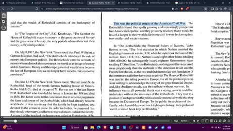ROTHSCHILD'S CREATE ALL THE WARS: "THE WORLD ORDER" BY EUSTACE MULLINS #redhorse #palehorse #ww3
