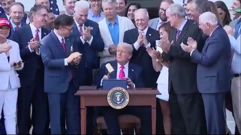President Trump @POTUS signs the One Big Beautiful Bill! LET'S GO!! 🇺🇸