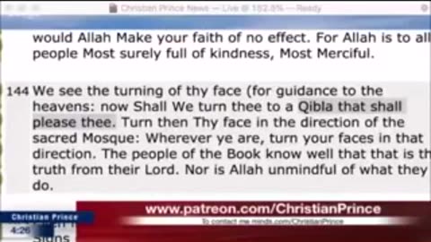 Christian prince Where your god allah he said to muhammad pray towards Jerusalem