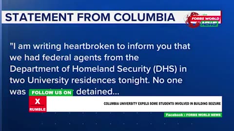 Columbia University expels students involved in building violence