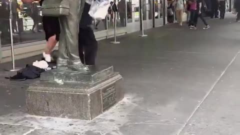 Many men film and watch without helping the woman attacked by usual suspect.