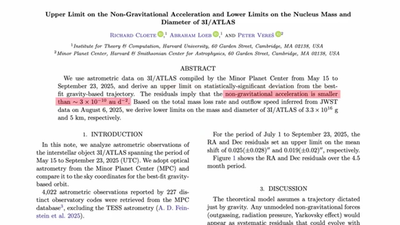 Avi Loeb’s Bold Claims Examined — 3I/ATLAS Sparks New Criticism
