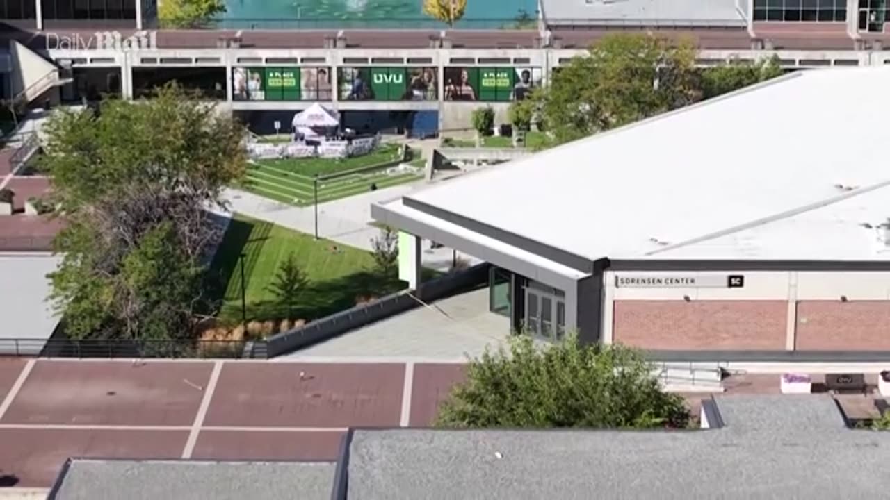 📌Drone video reveals the rooftop location of Charlie Kirk shooter