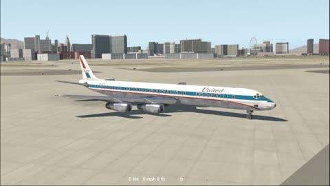 McDonnell Douglas DC-8 61 - KLAX to KLAS in Xplane 11 on Ubuntu 24 LTS in 2025