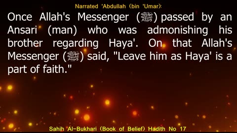 English Translation of Hadith 17 I Sahih Al-Bukhari I Book of Belief I Book # 2