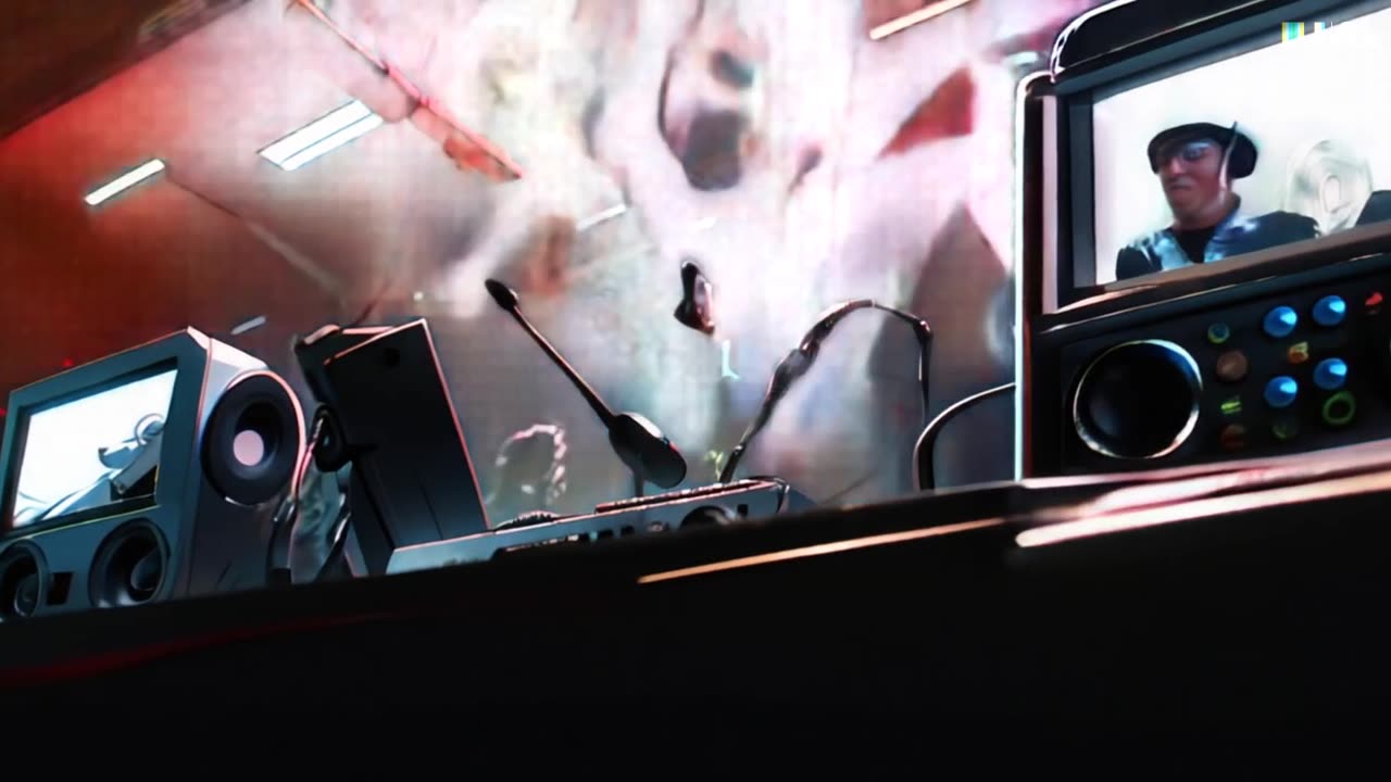 radio studio video loop