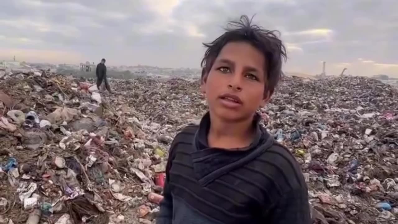 Children in Gaza are looking for plastic to incinerate in their stoves as a substitute for firewood
