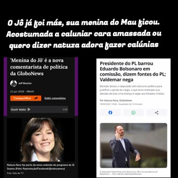 CARA AMASSADA: A criminosa natuza Nery, calúnia para preencher seu ego da maldade, a ditadura mostra seus filhos do mal.