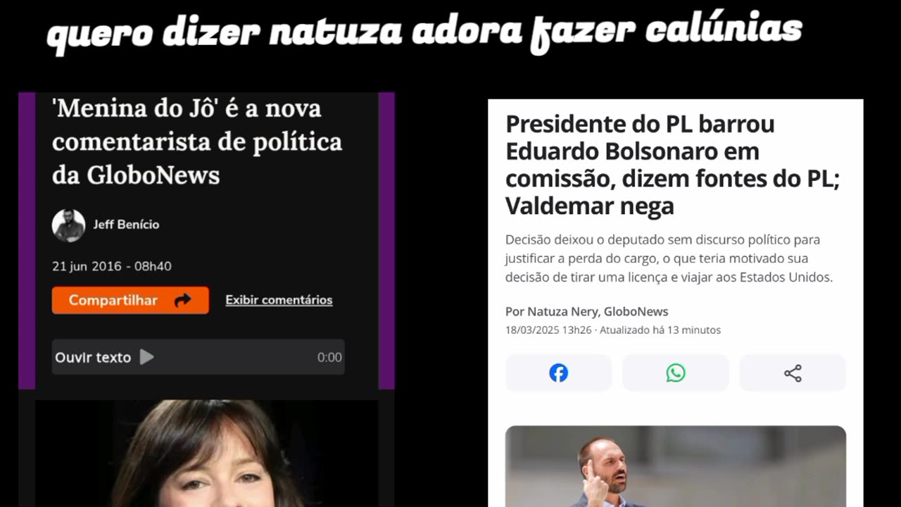 CARA AMASSADA: A criminosa natuza Nery, calúnia para preencher seu ego da maldade, a ditadura mostra seus filhos do mal.