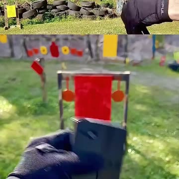 这一枪谁能挡住 #国外合法拍摄国内请勿模仿 #武器科普 #实弹射击 #男人减速带 #靶场射击