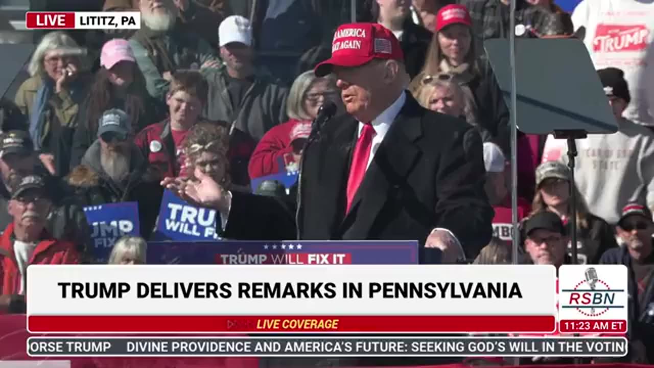 NOVEMBER 3 2024 President Trump Holds a Rally in Lititz, PA