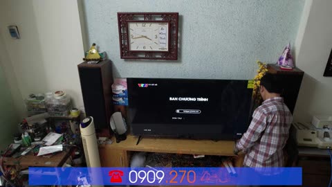 Lắp tivi xiaomi A 55 inches cho khách hàng ngõ 104