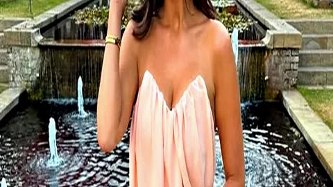 Vicky Pattisons Chiffon Pink Maxi Dress is Pe