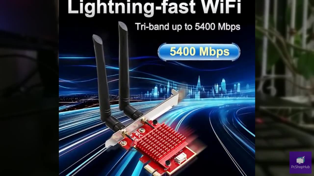 BZIZU WiFi 6E PCIe Card | Intel AX210 Chip | 5400Mbps Tri-Band 2.4GHz/5GHz/6GHz