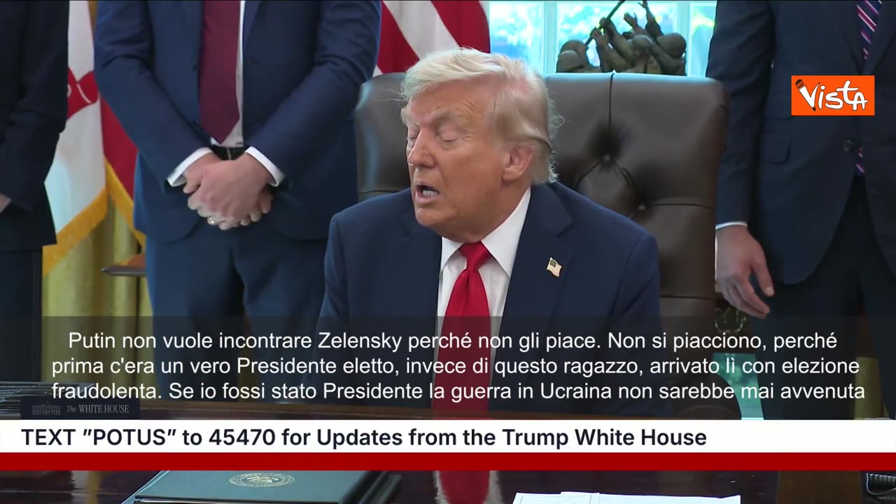 NOTIZIE DAL MONDO Trump:Putin non vuole incontrare Zelensky perché non gli piace.È lì senza elezione.Zelensky governa con la legge marziale a mandato presidenziale scaduto dal 2024 e ha firmato l'accordo sulle terre rare con USA