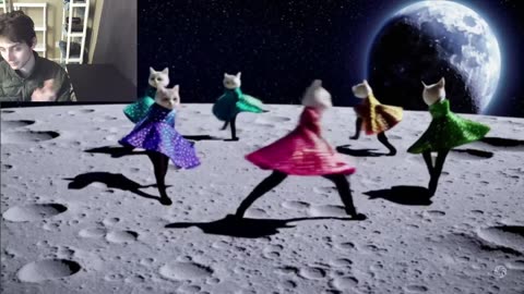 Cats Dancing On The Moon Fake Funny Video With Live Commentary