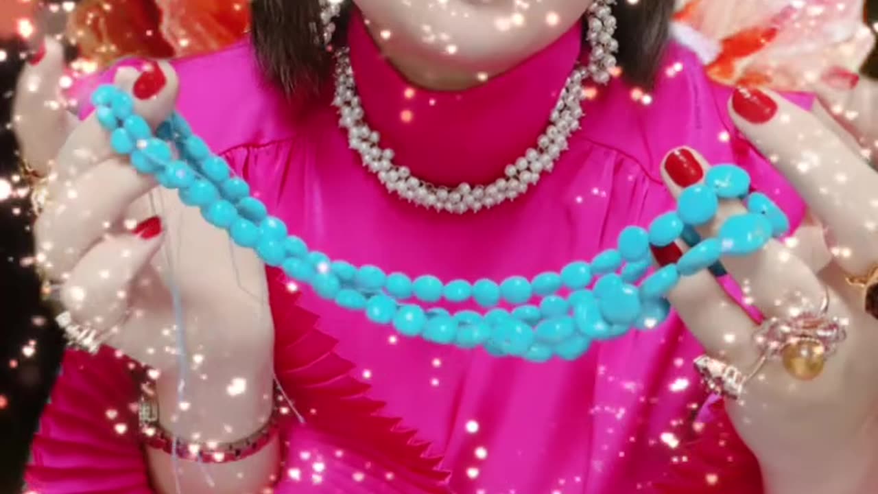 250520-15 Sleeping Beauty Turquoise Bead String: Deep-Sea Blues Flowing Around the Neck