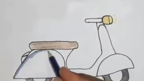 How to Draw and color a Scooter Step by Step 🛴