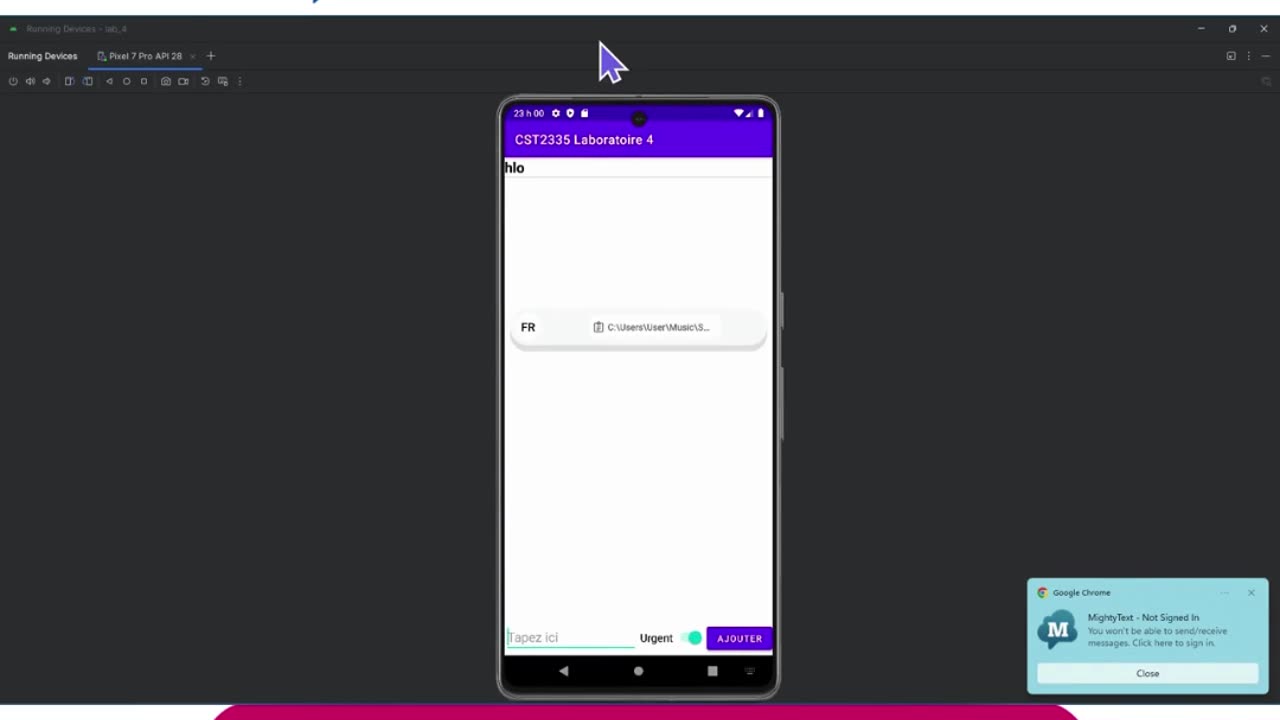 Student Work(Android)|CST2335 – Graphical Interface Programming Lab 4 –List View and Adapters output