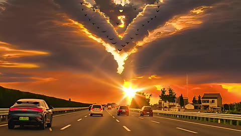 When the Sky Paints a Heart ❤️ | Magical Sunset on the Road