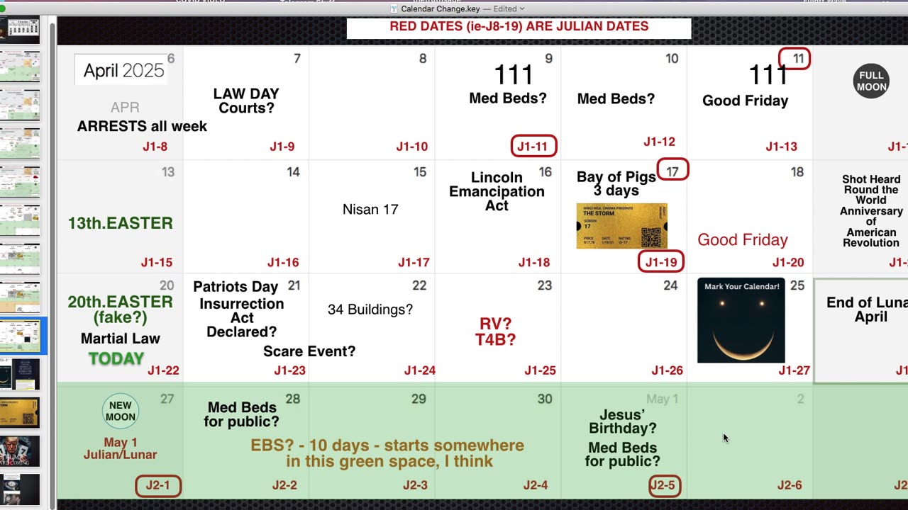 Calendar Update for Easter Week and Beyond