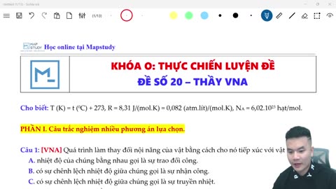 Đề minh hoạ môn Vật Lý - Đề số 20