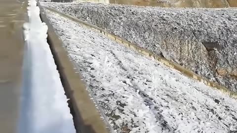 Which country that the cold made ice on the ground