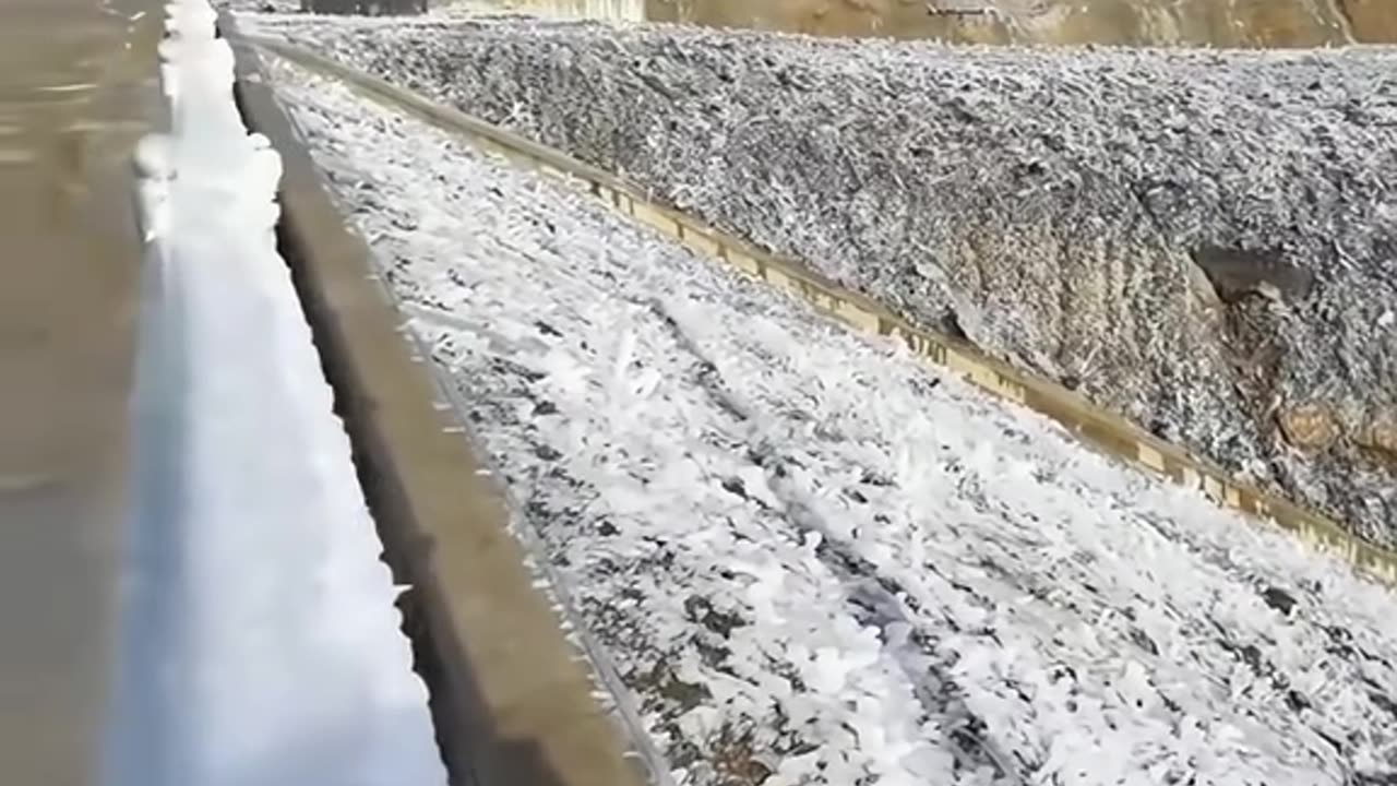 Which country that the cold made ice on the ground