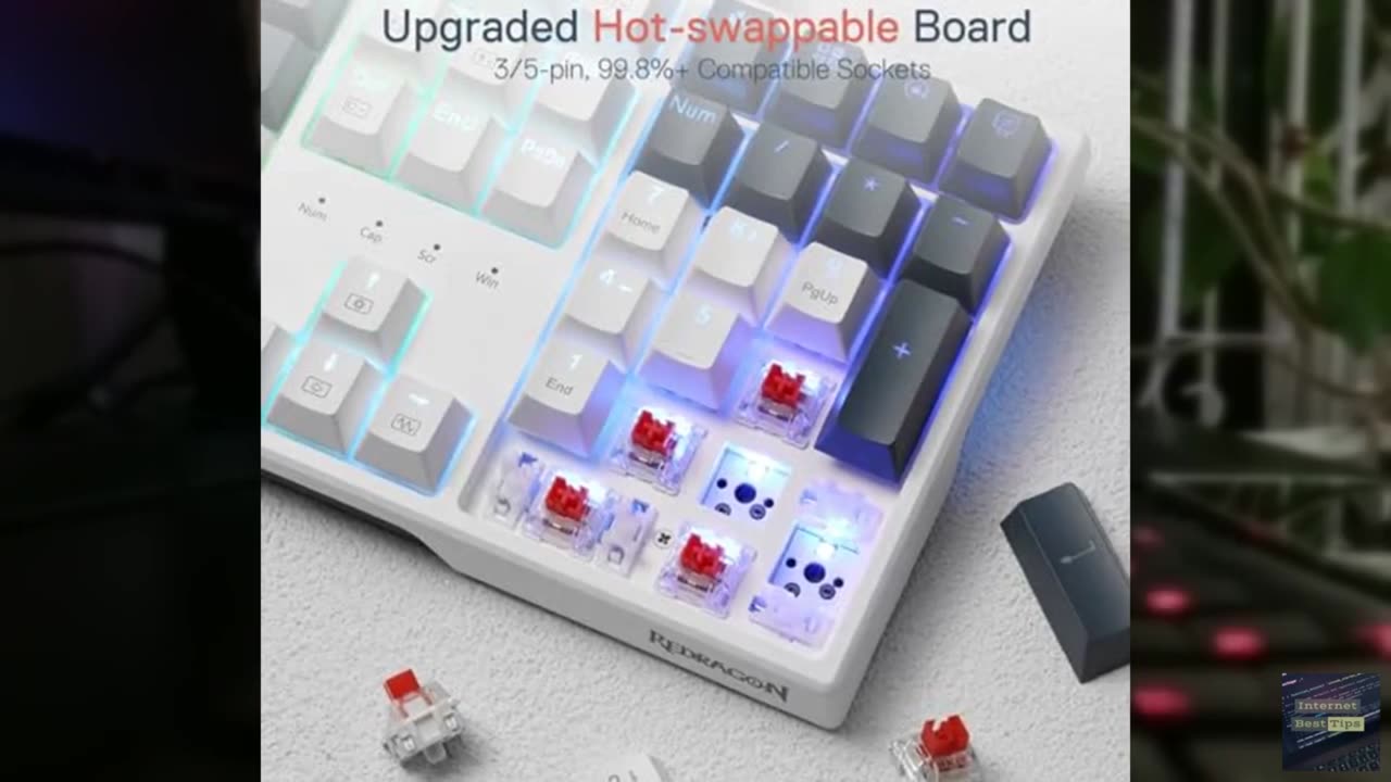 Redragon K668 RGB Gaming Keyboard, 108 Keys Wired Mechanical Keyboard w/Extra 4