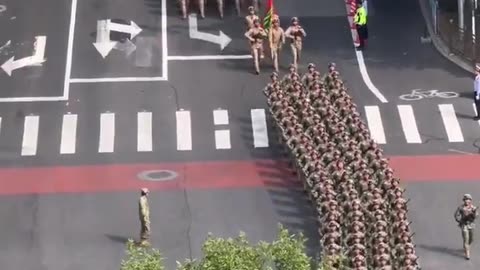 Even Leaving the Parade, Chinese Troops Keep Perfect Formation — Patriotic Songs Blare