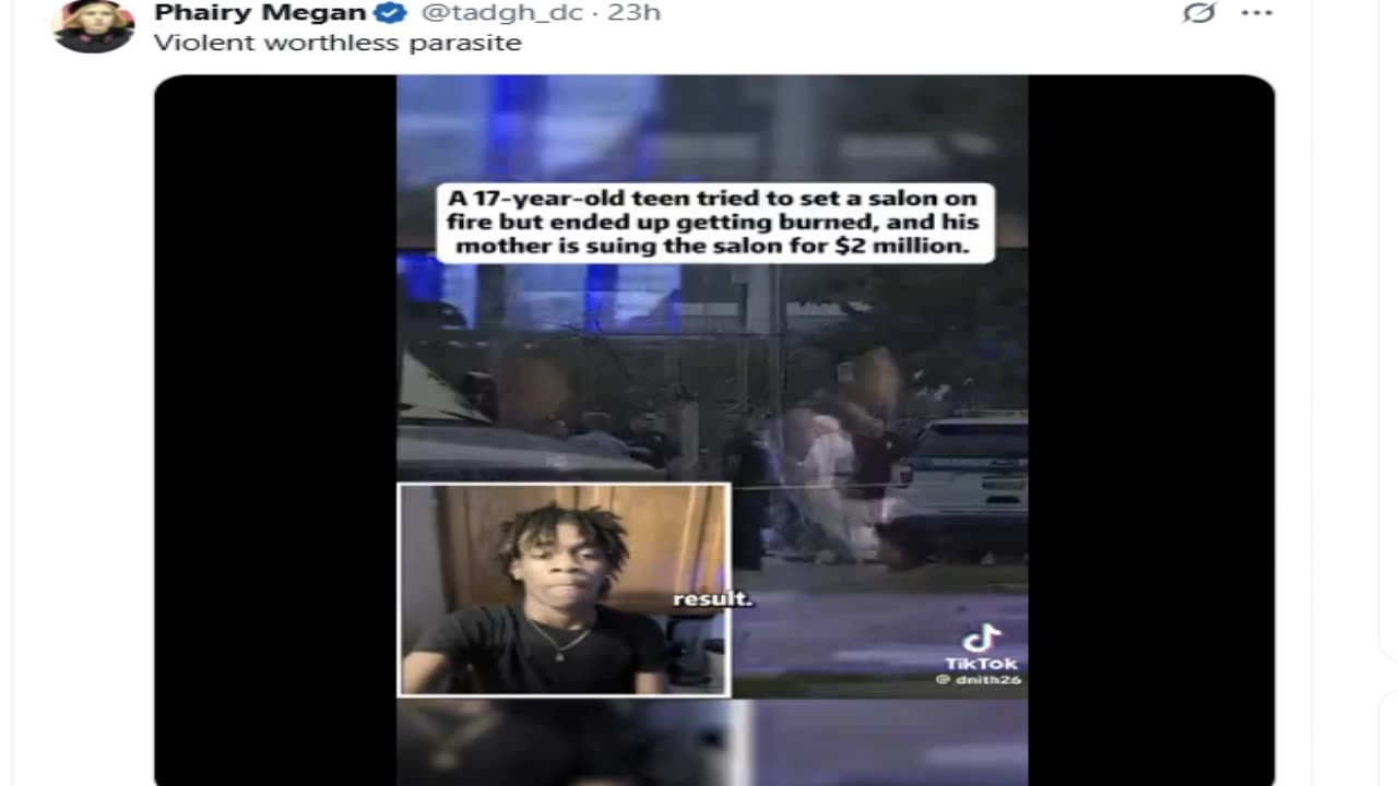 17 yr Black Guy (Attempts) Burn Down Barber (Mother Sues) He Set Himself On Fire!