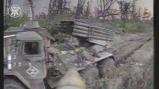 💥⚔ Ukraine Russia War | Rubaka's FPV Drones Destroy Russian BM-21 Grad MLRS in Luhansk Oblast | RCF