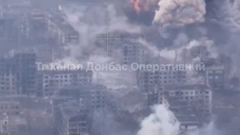 Russian Glide Bomb Smashes into Ruins of Highrise Apartment Complex