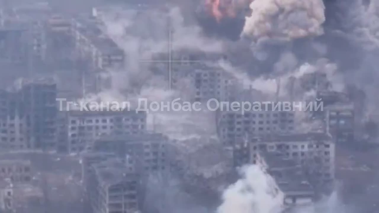 Russian Glide Bomb Smashes into Ruins of Highrise Apartment Complex