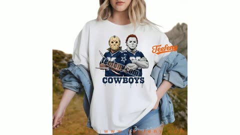 Dallas Cowboys Jason Voorhees Michael Myers Horror Shirt Men