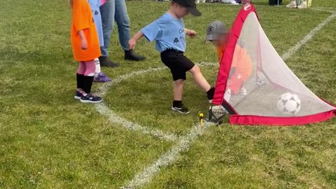 Toddler Goalie's Reaction Slightly Delayed