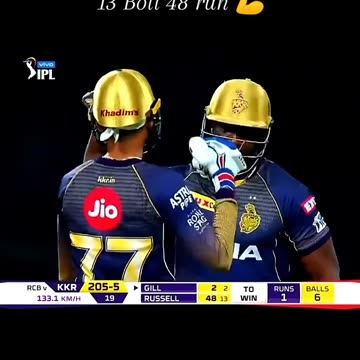 Andre Russell Battery 13 Balls 48 Runs In Indian premier league