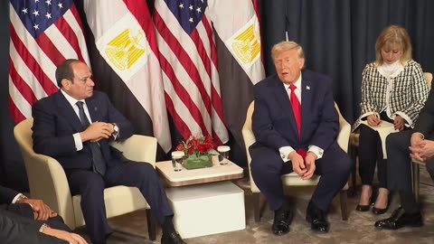 President Trump Participates in a Pull-Aside with the President of the Arab Republic of Egypt
