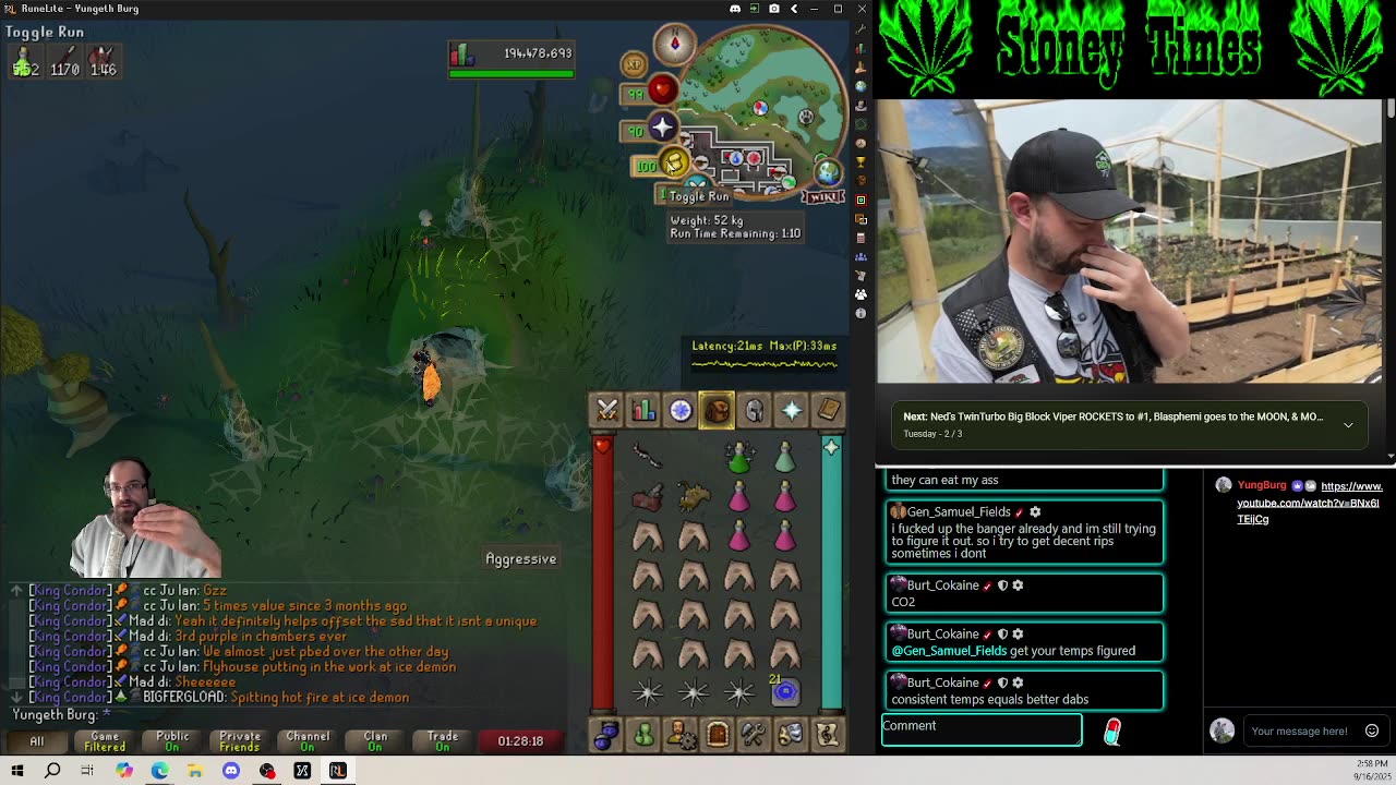 Burg's Lounge.. Runescape n' Chill 9-16 #Live #Cannabis #420 #OSRS