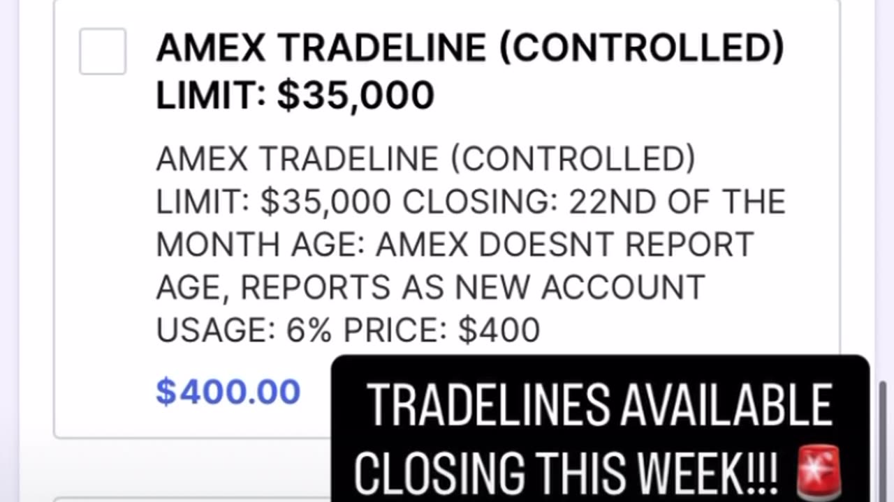 NEW TRADELINES AVAILABLE CLOSING THIS WEEK!!! 🚨 CLICK LINK IN DESCRIPTION TO ORDER 👇