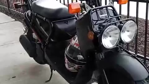 Riding the scooter at 33 degree's in New York