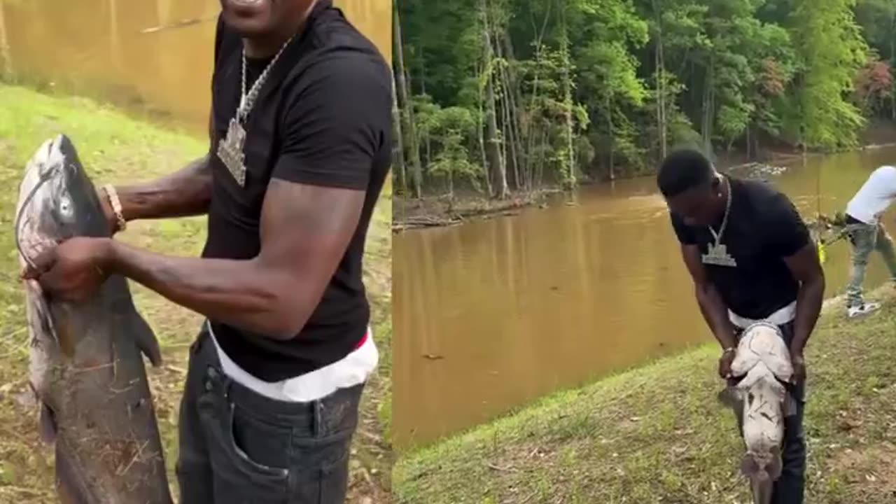 Boosie Catches a Fish Half His Size at His OWN Lake?! 🐟💪