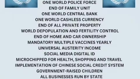 New World Order - UN Agenda 2030 Mission Goals